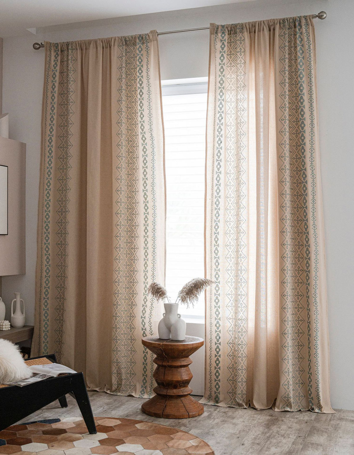 Italian Style Linen Cotton Embroidery Curtains