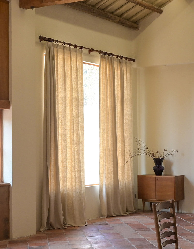 Cortinas de lino para el hogar de estilo francés 