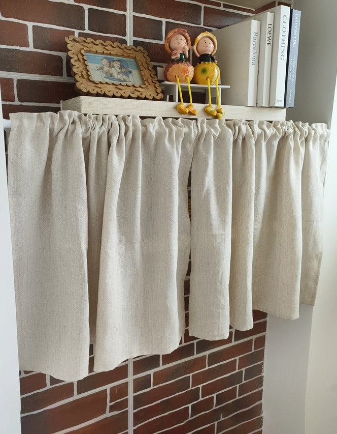 Pure Linen Rod Packet Half Curtain