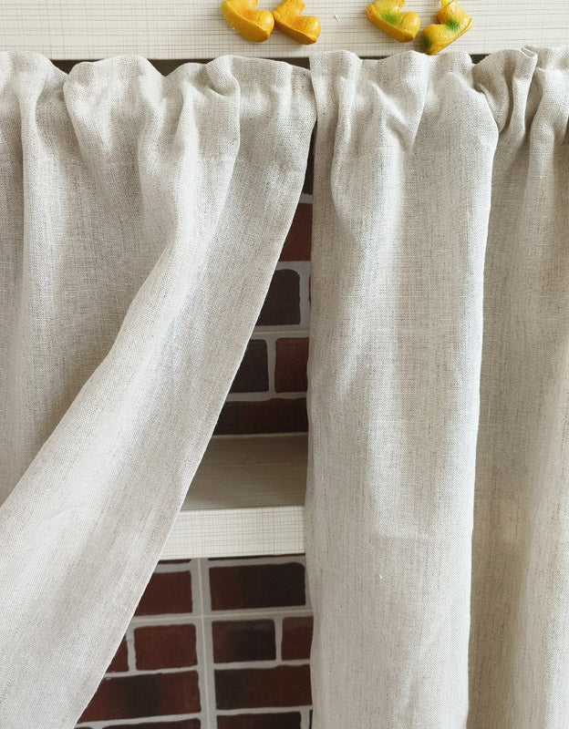 Pure Linen Rod Packet Half Curtain