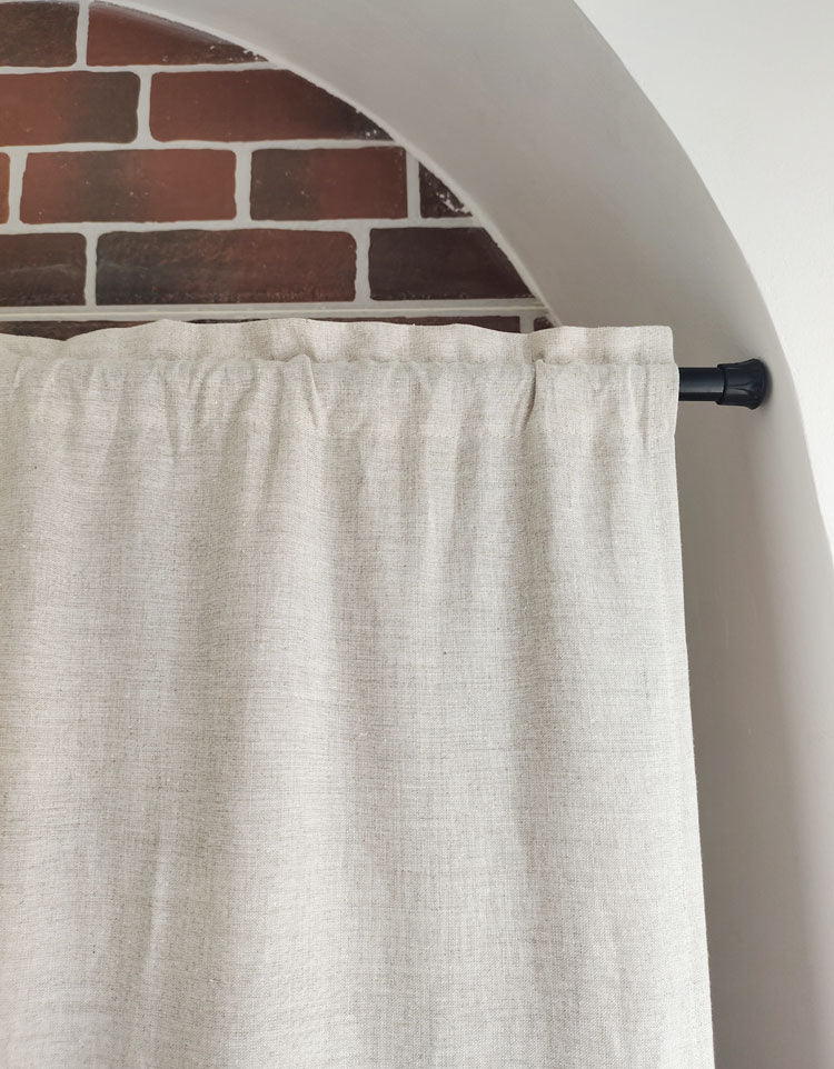 Ruffled Hem Pure Linen Door Curtains