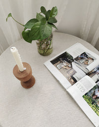 Ruffled Round Pure Linen Tablecloth