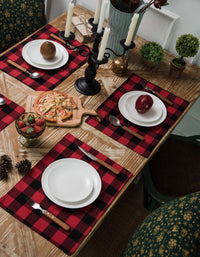 Red and Black Plaid Christmas Table Runner