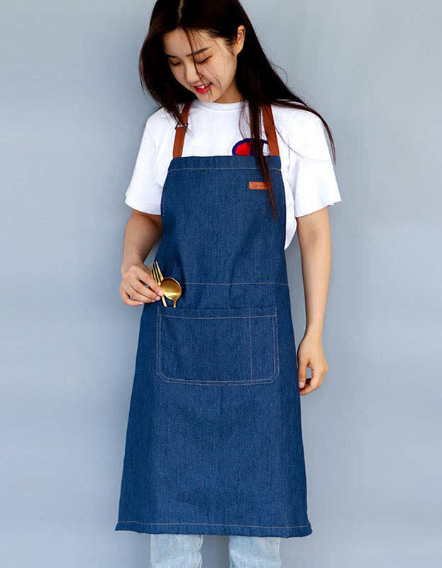 Adjustable Denim Apron with Pocket