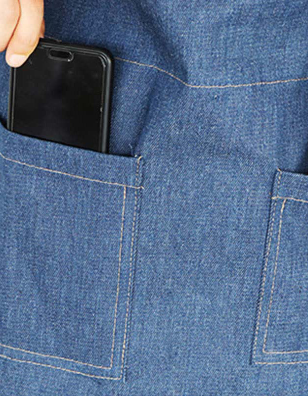 Tablier en jean ajustable avec poche