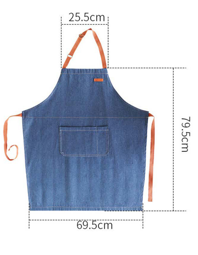 Tablier en jean ajustable avec poche