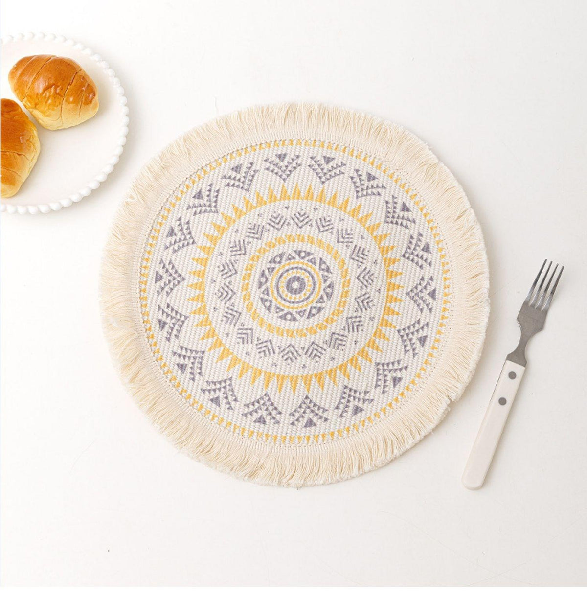 Anti-Scalding  Nordic Fabric Tassel Placemat (PACK OF 2)