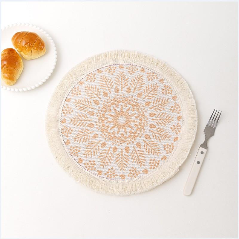 Anti-Scalding  Nordic Fabric Tassel Placemat (PACK OF 2)