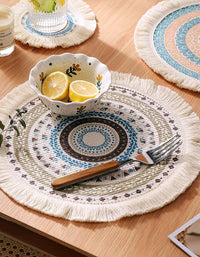 Anti-Scalding  Nordic Fabric Tassel Placemat (PACK OF 2)