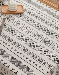 Bohemian Geometric Pattern Tablecloth with Tassel