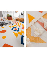 Bohemian Geometric Pattern Tablecloth with Tassel