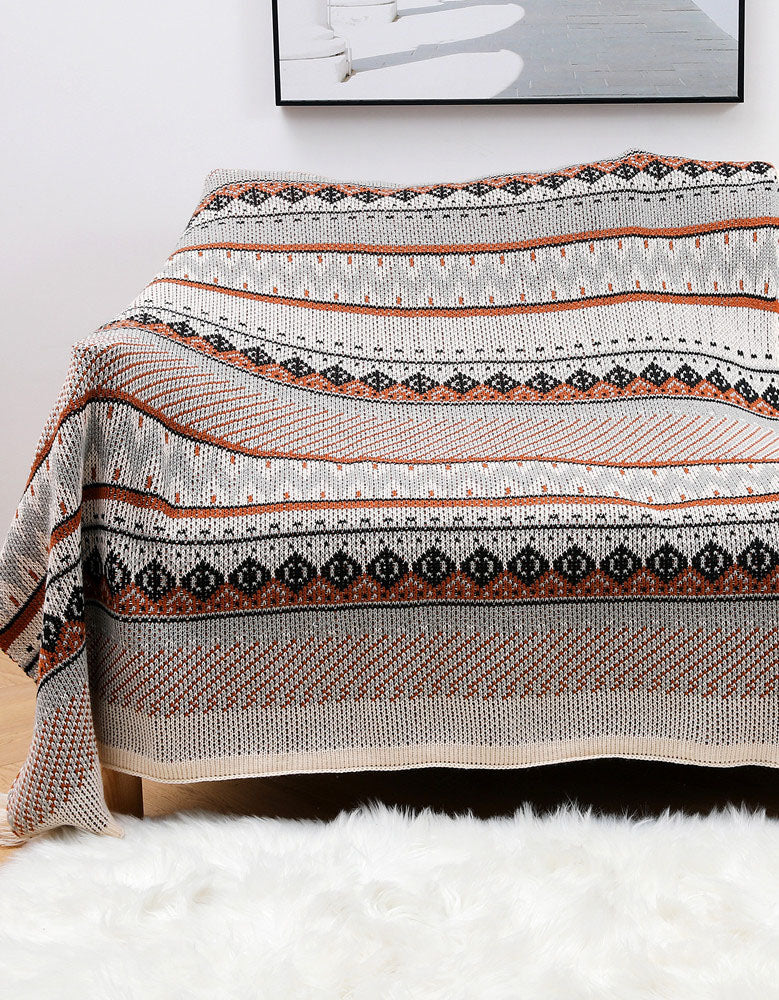 Bohemian Sofa Cover knitted Blanket