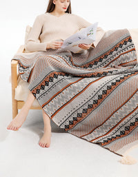 Bohemian Sofa Cover knitted Blanket