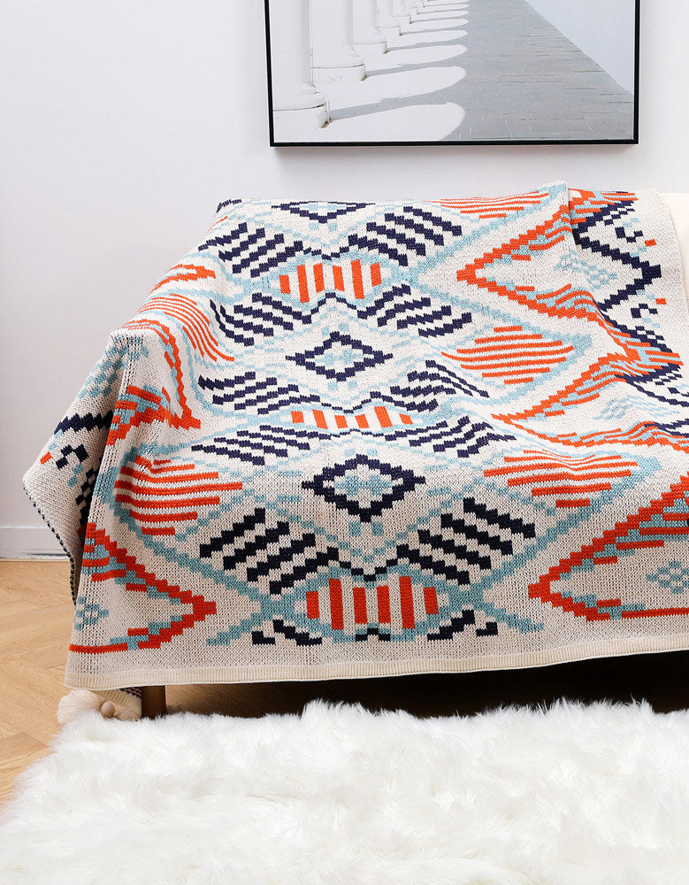 Bohemian Sofa Cover knitted Blanket