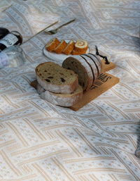 Manta de picnic con borlas para acampar al aire libre con correa de cuero