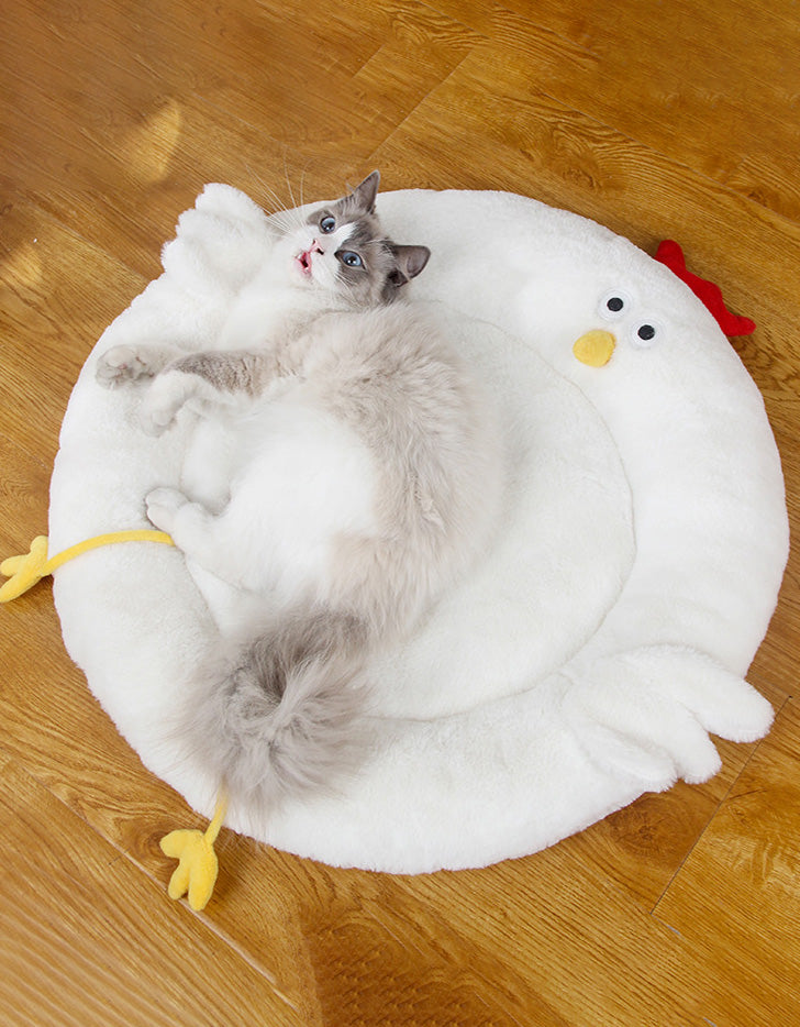 Tapis rond en peluche pour animaux de compagnie, motif dessin animé