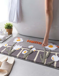 Cartoon Daisy Flocking Bath mat