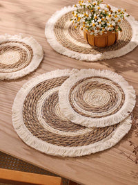 Circle Tassel Straw Placemat (PACK OF 2)