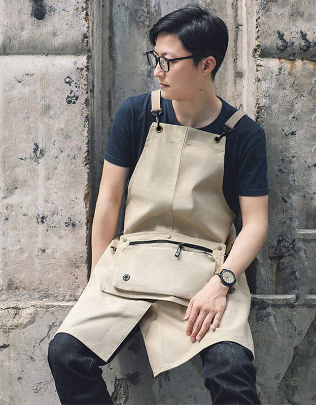 Cotton Canvas Waterproof Apron With Portable Bag