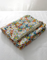 Cotton Double Sides Flower Bed Cover Sofa Blanket