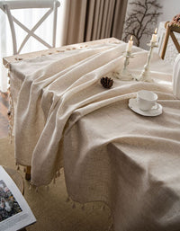 Cotton Linen Dining Room Concise Tablecloth