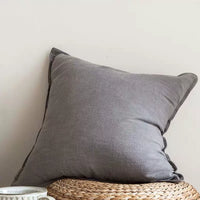 Housse de coussin de salon en coton et lin