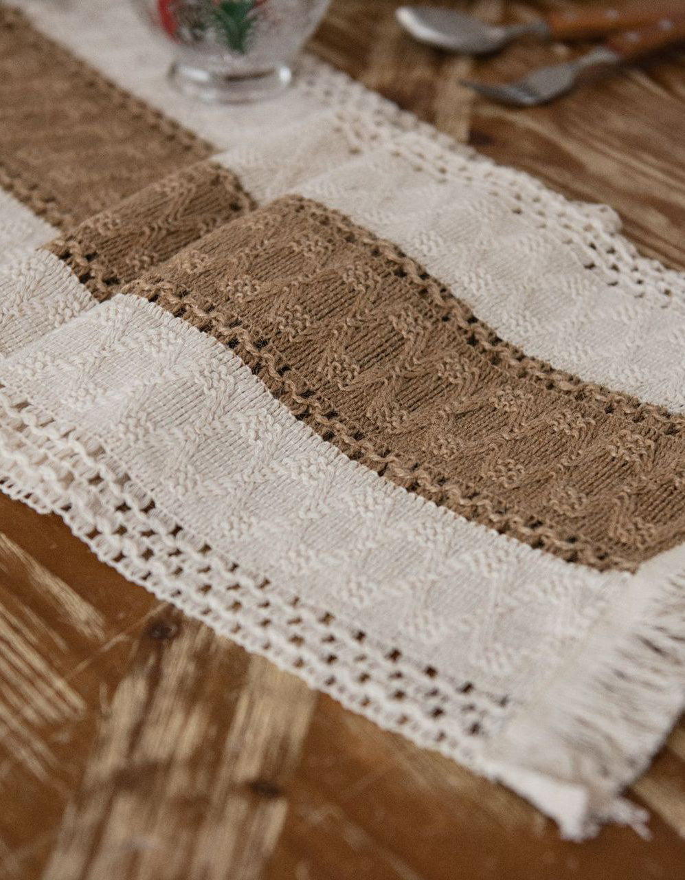 Cotton Linen Weaving Tassel Table Runner