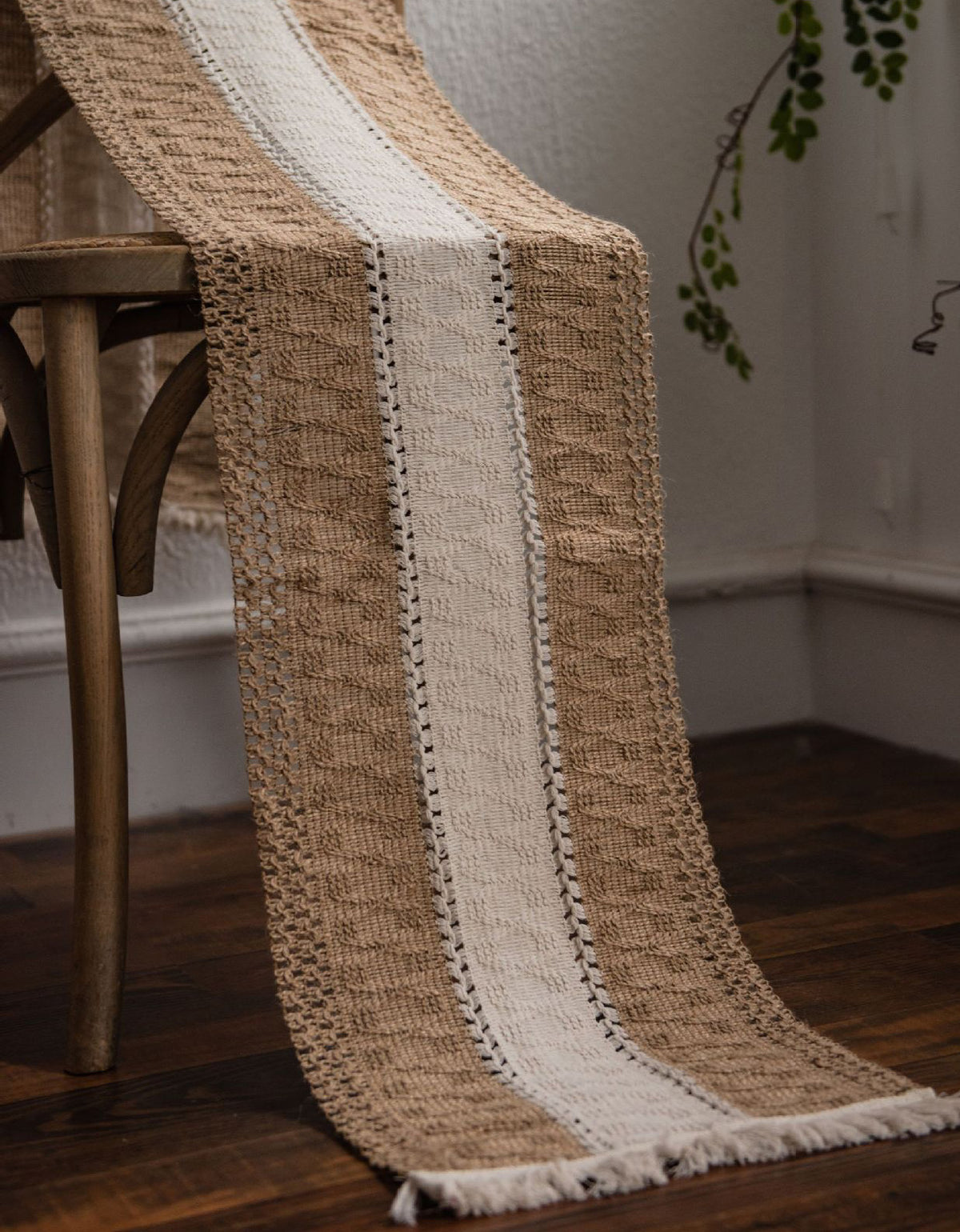 Cotton Linen Weaving Tassel Table Runner