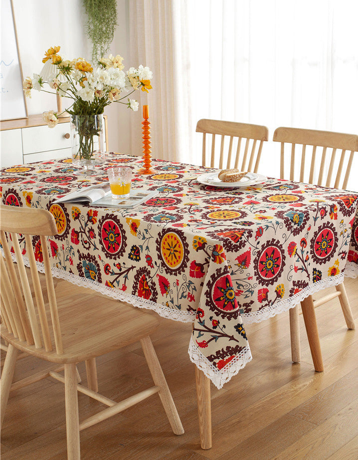 Countryside Style Bohemian Floral Tablecloth