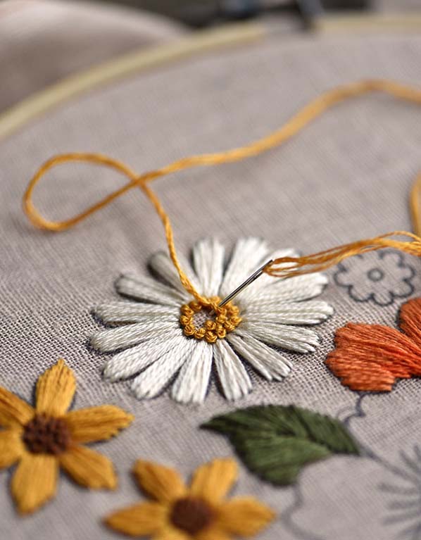 Handmade DIY Embroidery Flowers kit for Beginner(Including Materials)