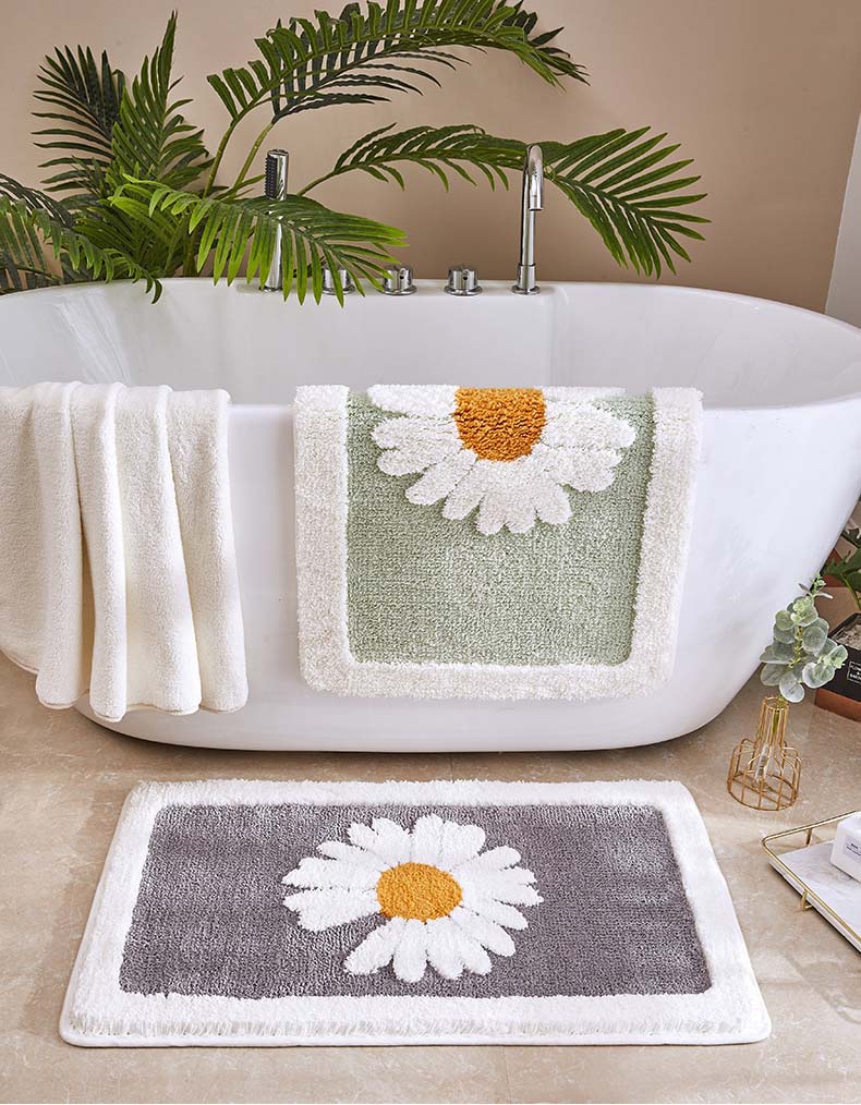 Tapis de bain antidérapant à motif floral