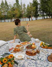 Floral Print Outdoor Picnic Blanket