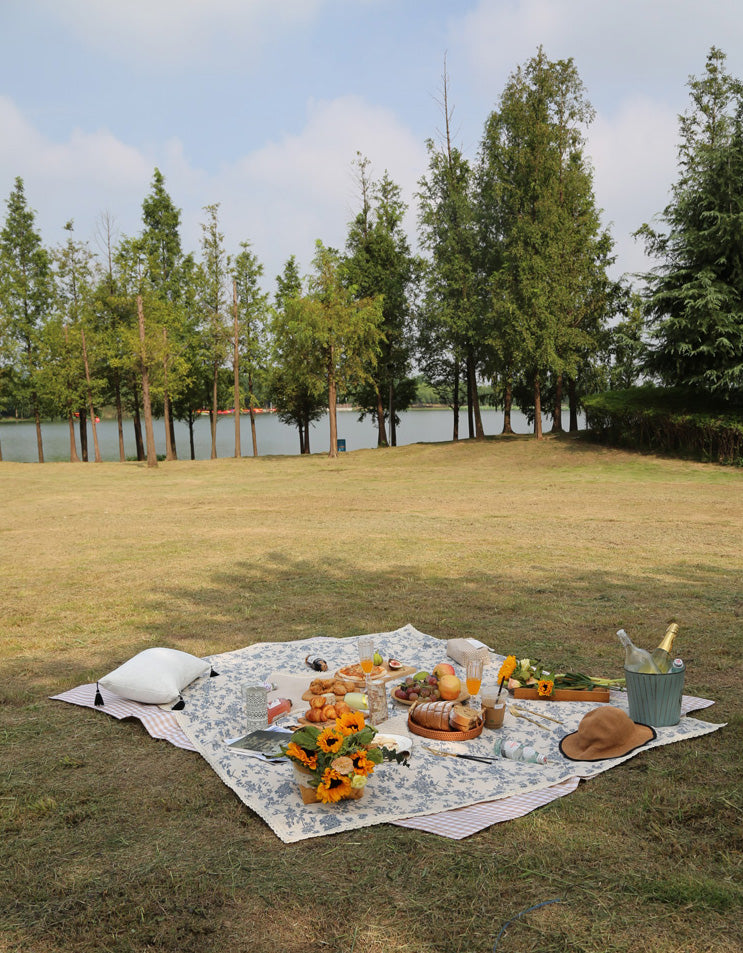 Manta de picnic para exteriores con estampado floral