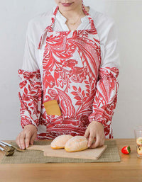 Flower Pattern Apron with Sleeve Covers