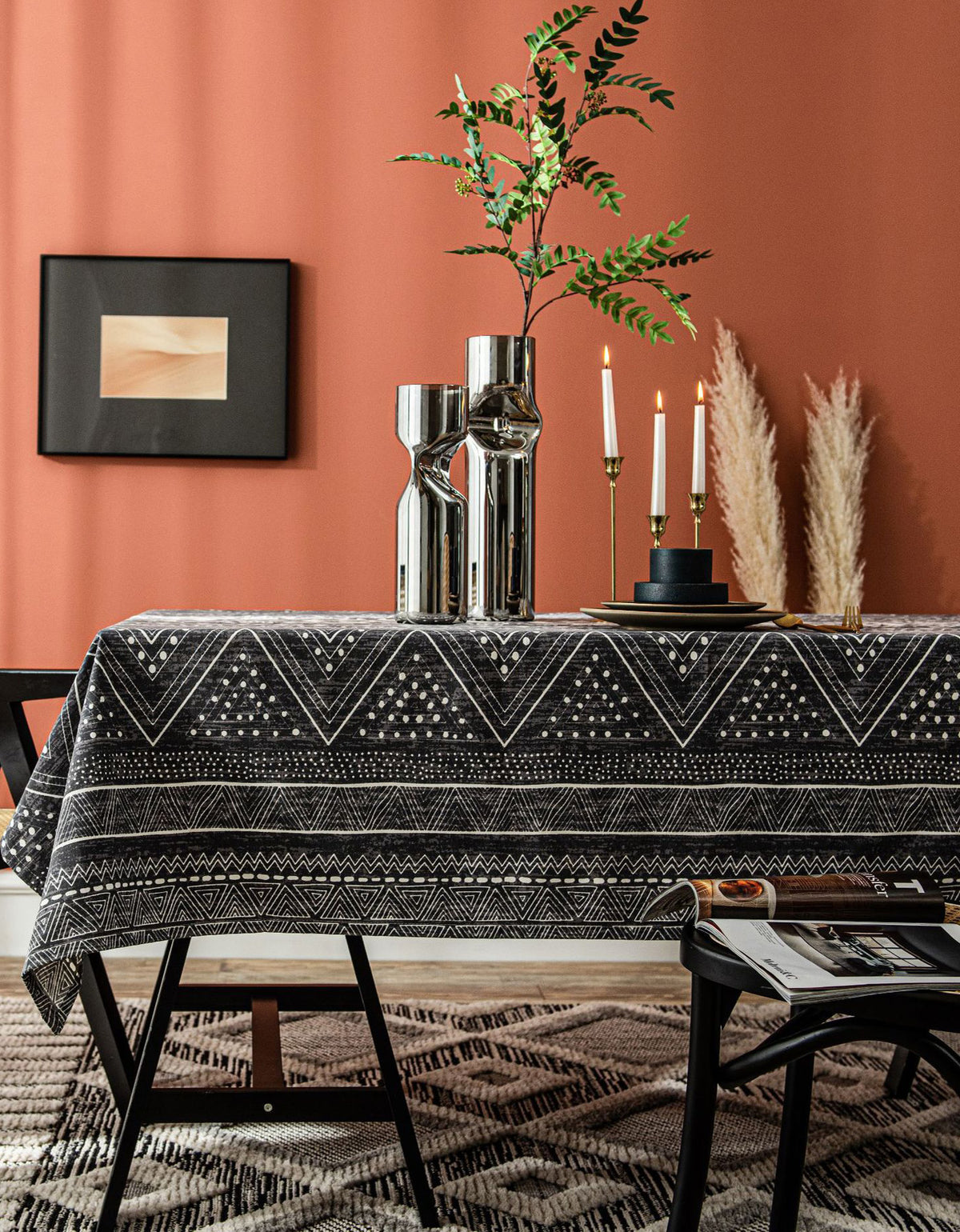 Geometric Pattern Cotton Linen Tablecloth