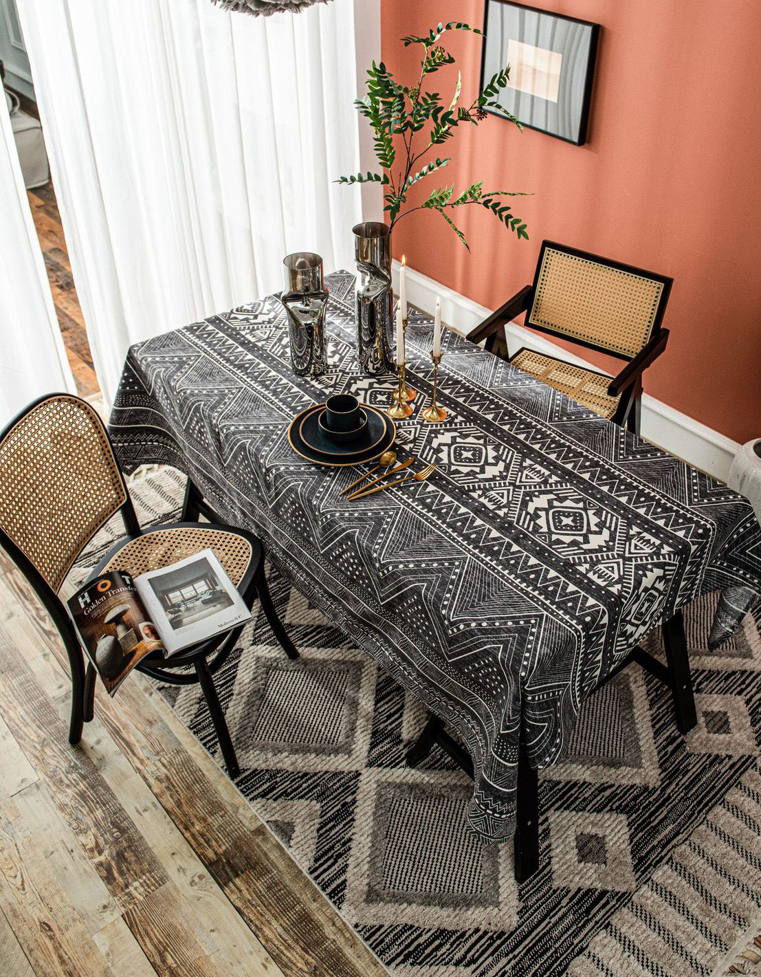 Geometric Pattern Cotton Linen Tablecloth