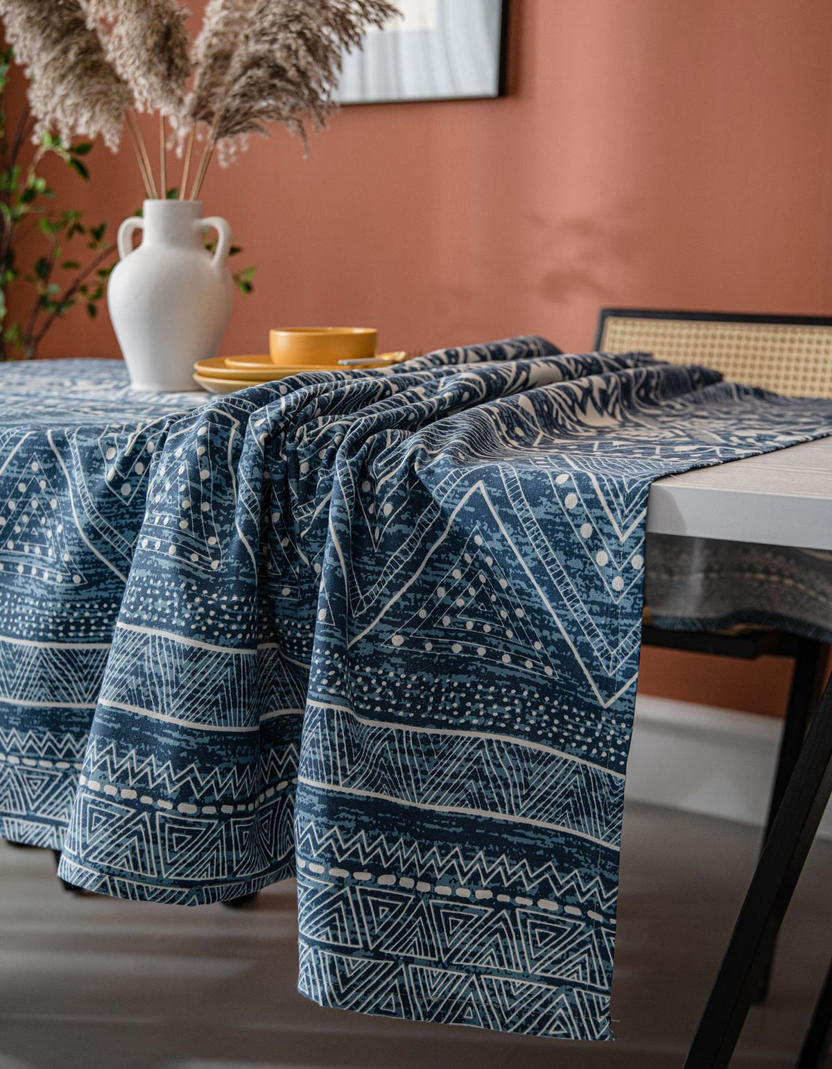 Geometric Pattern Cotton Linen Tablecloth