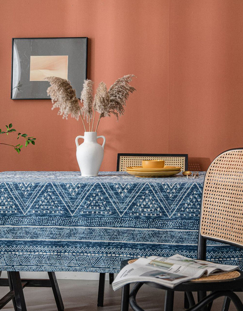 Geometric Pattern Cotton Linen Tablecloth