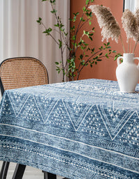 Geometric Pattern Cotton Linen Tablecloth