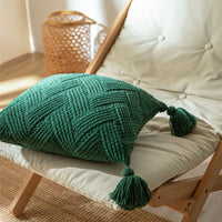 Green Knitted Square Cushion Cover