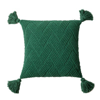 Housse de coussin carrée en tricot vert