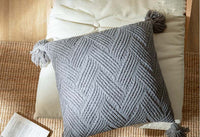 Green Knitted Square Cushion Cover