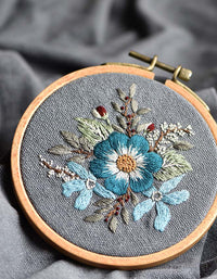 Kit de matériel de broderie de fleurs fait à la main (matériaux inclus)