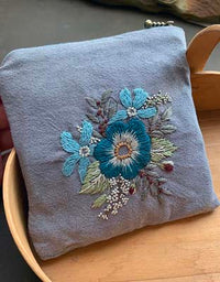 Kit de matériel de broderie de fleurs fait à la main (matériaux inclus)