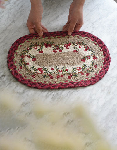 Handmade Embroidery Jute Woven Tablemat Potholders