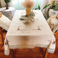 Handmade Pastoral Style Embroidered Tablecloth