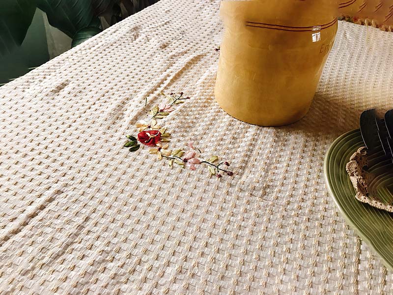 Handmade Pastoral Style Embroidered Tablecloth