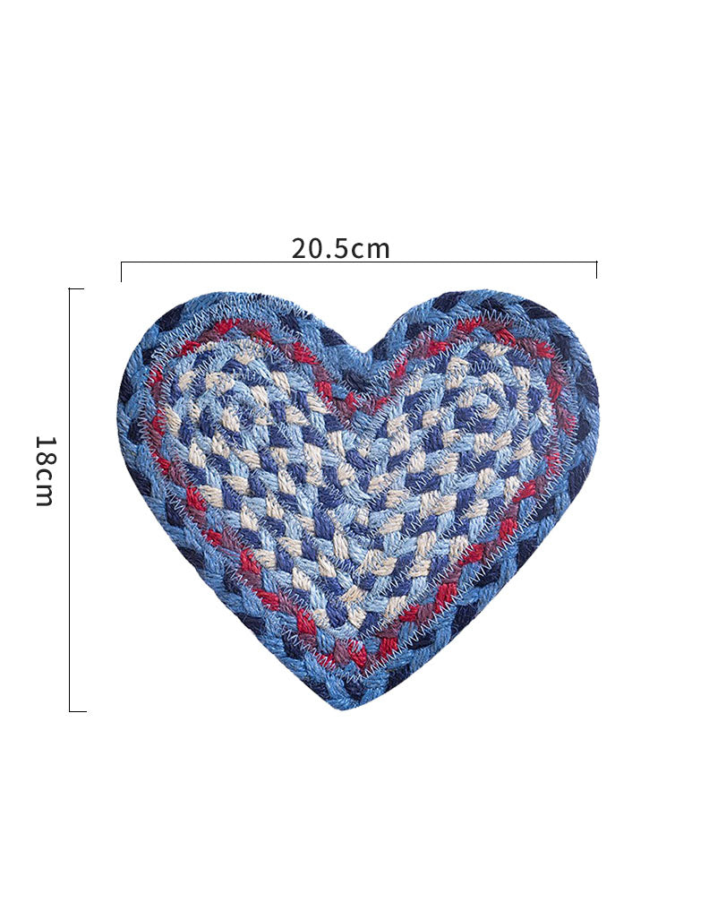 Heart Shape Handmade Woven Tablemat Potholders