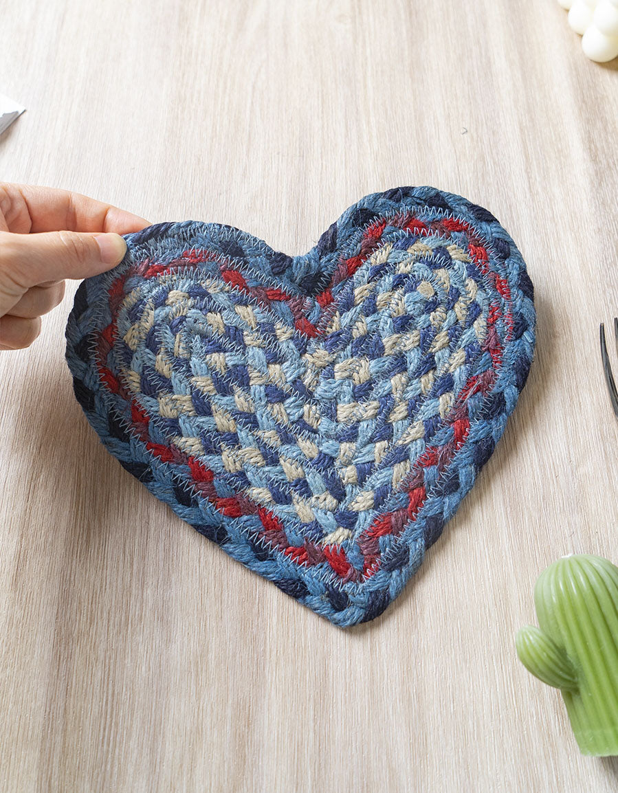 Heart Shape Handmade Woven Tablemat Potholders