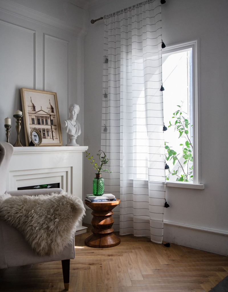 Modern Style Simplicity Transparent White Curtain